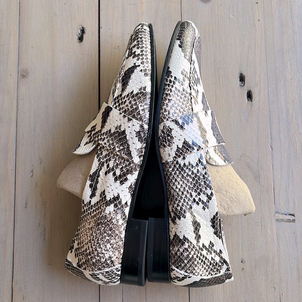 New. AGL Python Animal Print Slip On Loafers in Brown / Cream Size EU 37, US 7 - Picture 9 of 13